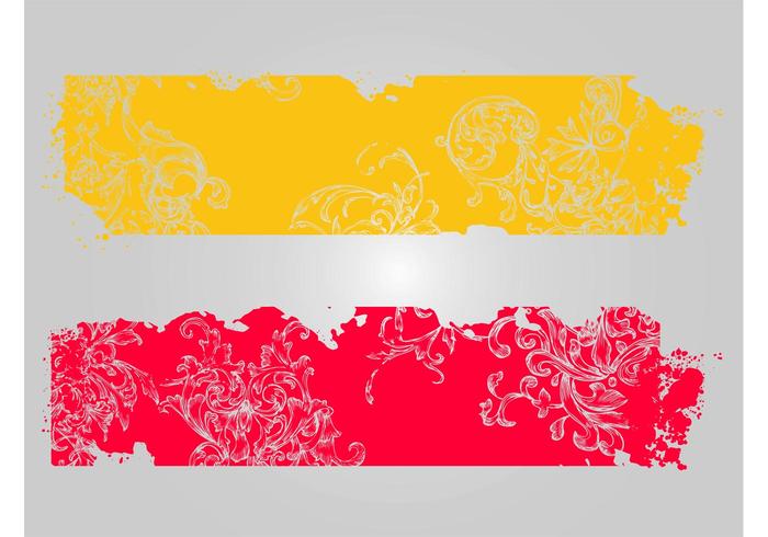 Grunge花卉横幅