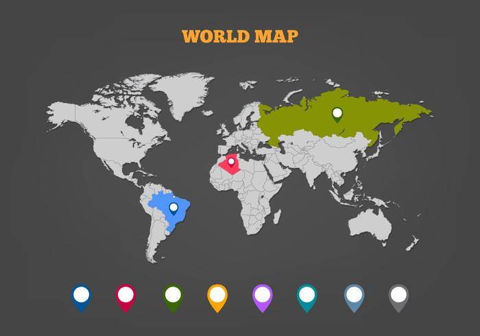 免费的矢量地图传说与彩色标记