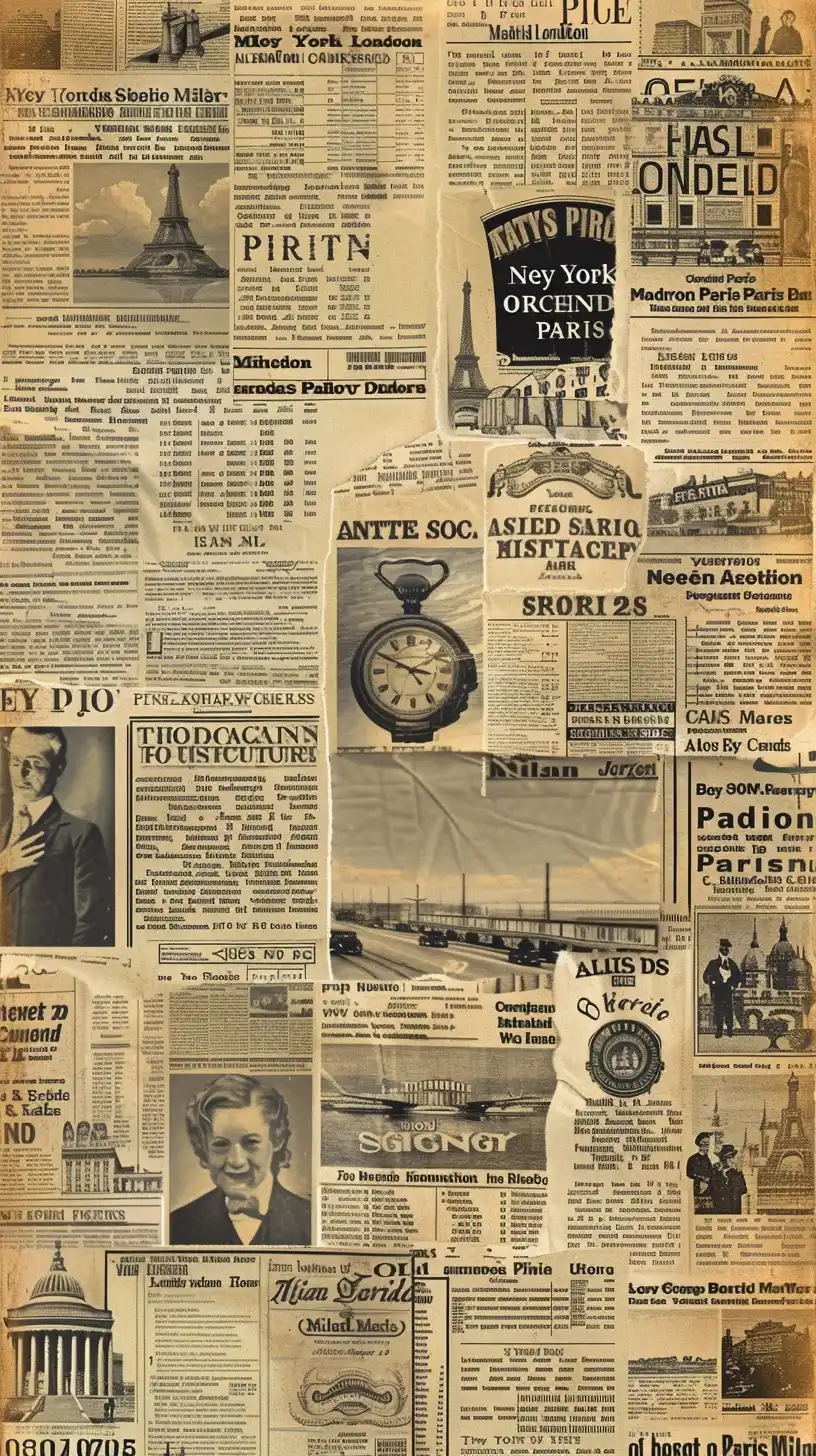 Vintage Newspaper Collage Midjourney 提示词生成效果