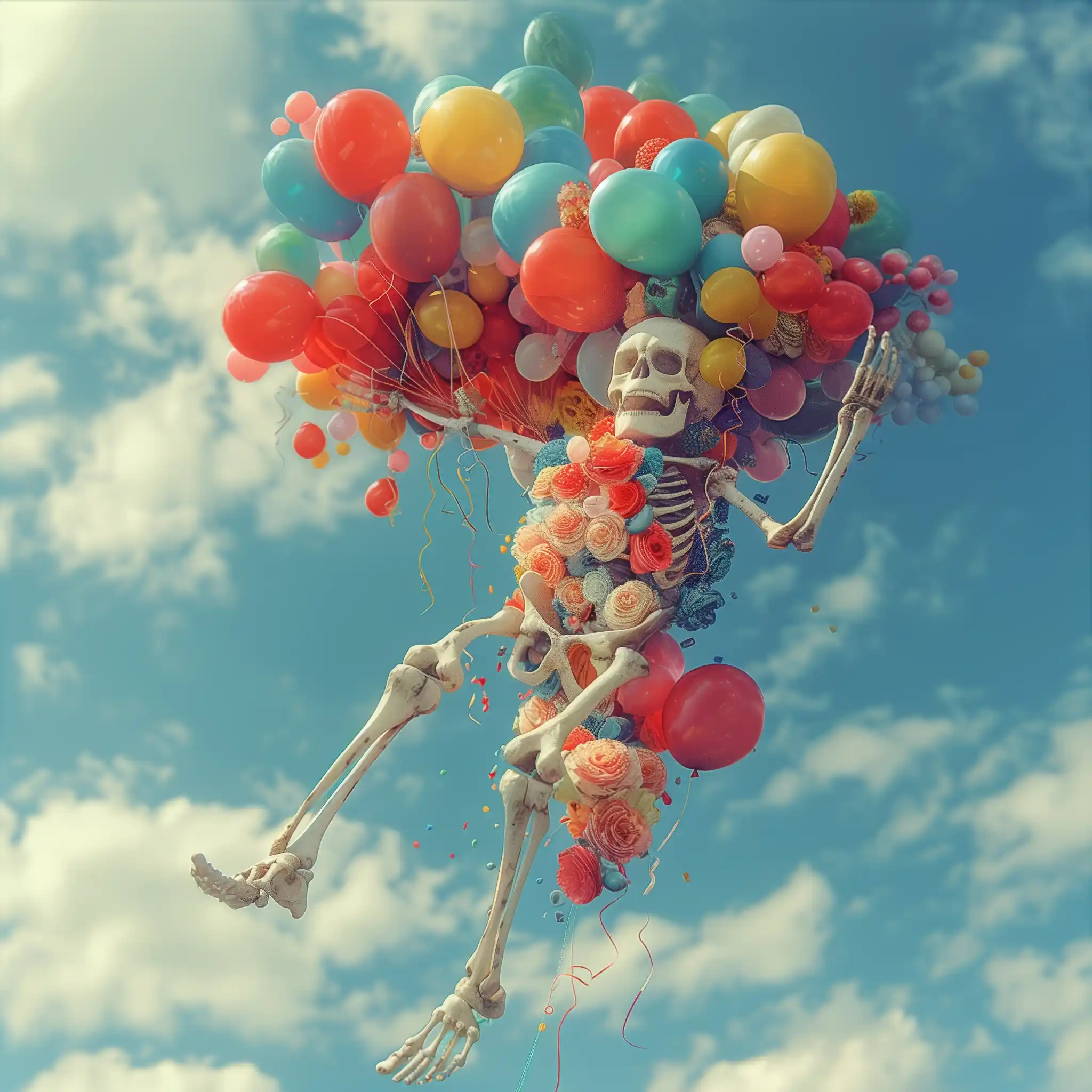 Balloon Skeleton Photography Midjourney提示词