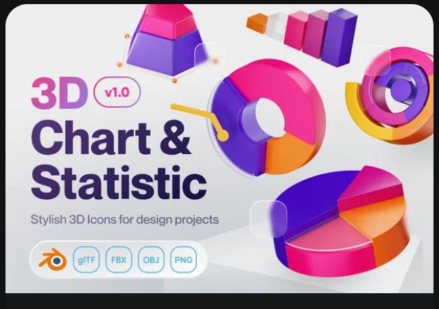 Charty - Chart & Statistic 3D Icon Set