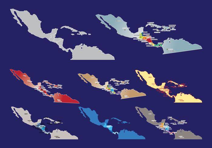 中美洲地图矢量