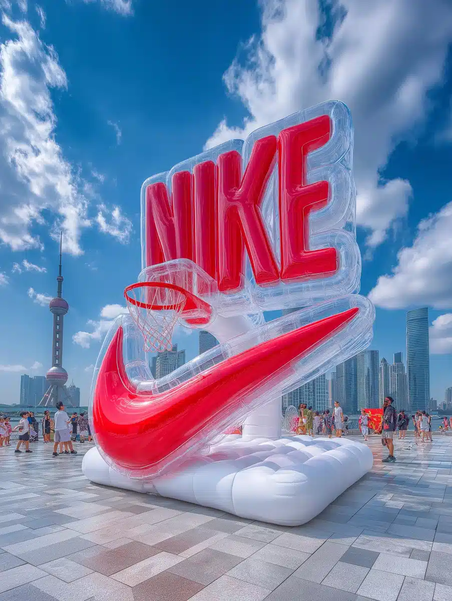 Transparent Basketball Court Installation Midjourney提示词