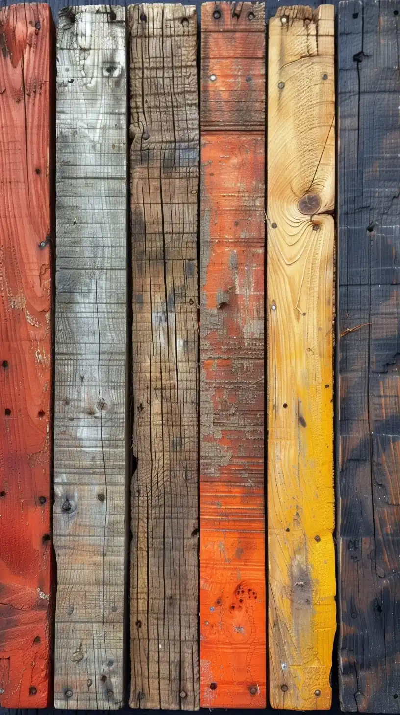 Colorful Wood Slats Composition Midjourney提示词
