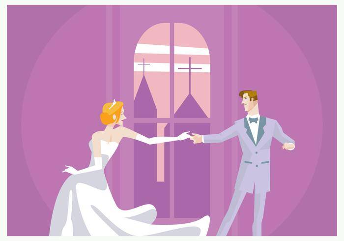 婚礼夫妇跳舞矢量