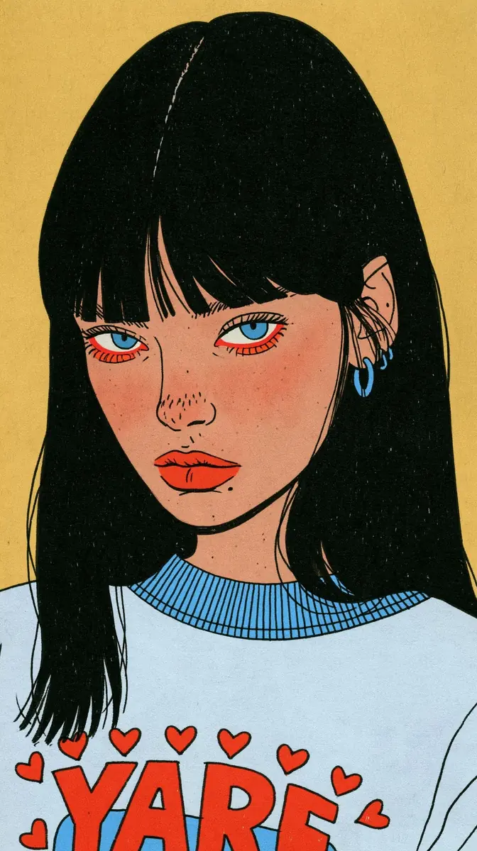 Anime Girl With Bangs Midjourney提示词