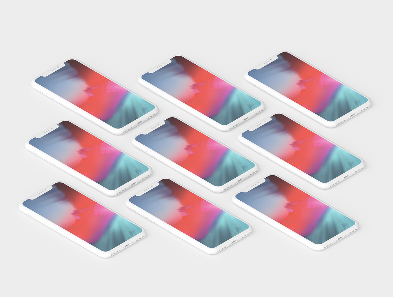 适用于Photoshop的Clay iPhone X Mockup。，Minimal Clay iPhone X.