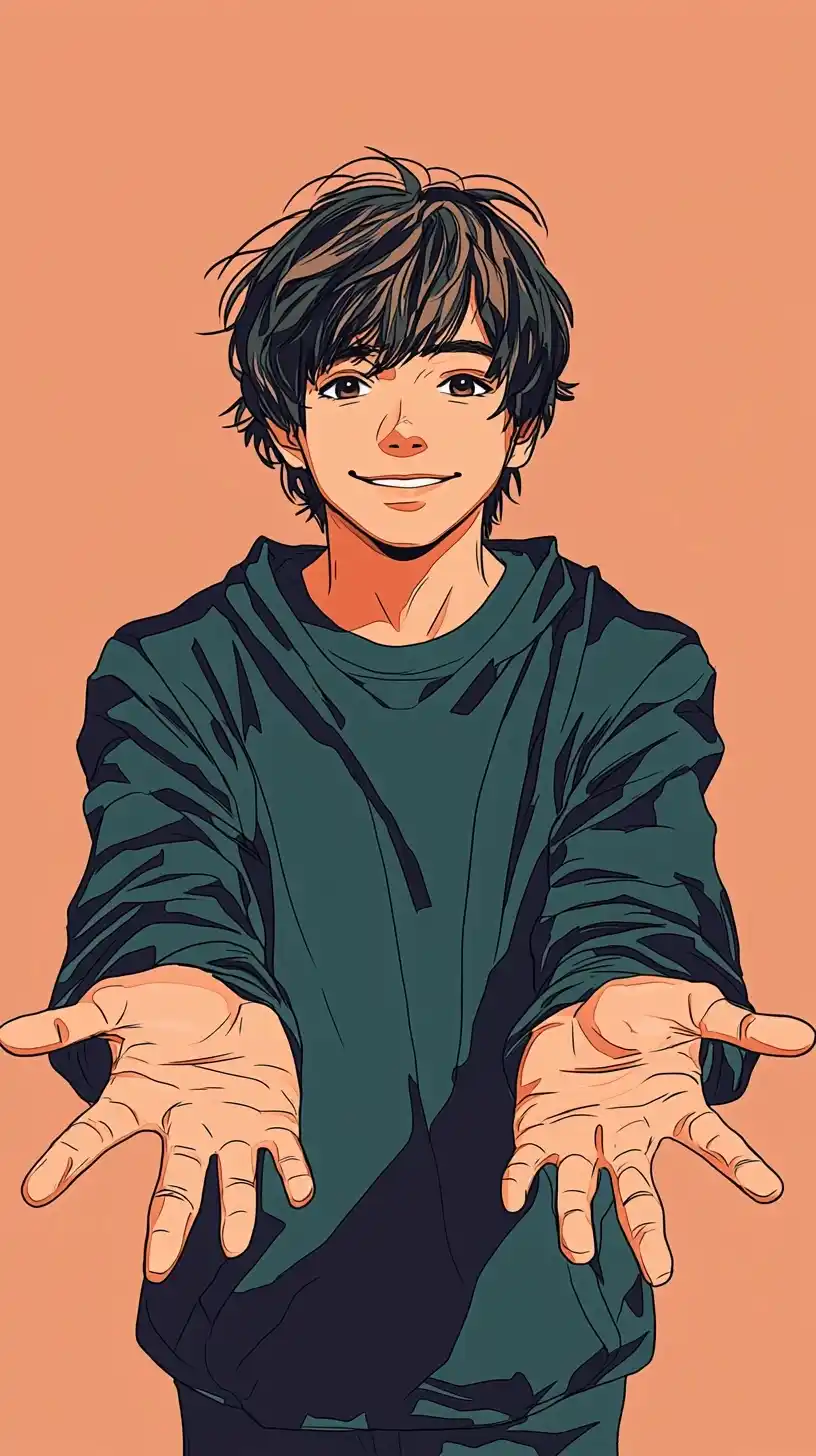 Emo Manga Young Man Midjourney提示词