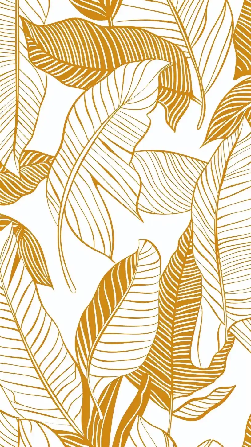 Cartoon Banana Leaf Pattern Midjourney提示词