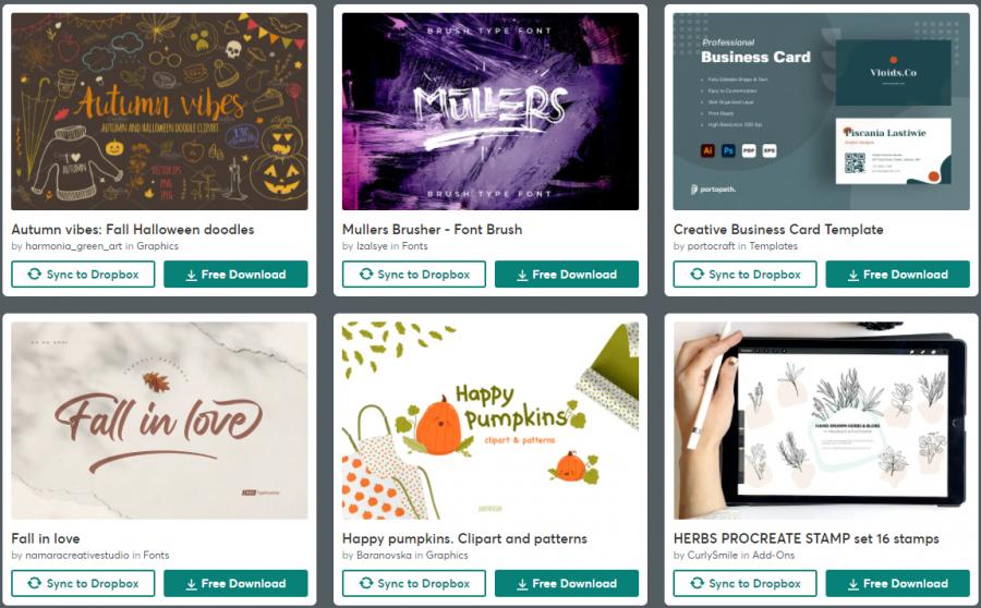 （2021年10月20日）CreativeMarket网站本周免费资源打包