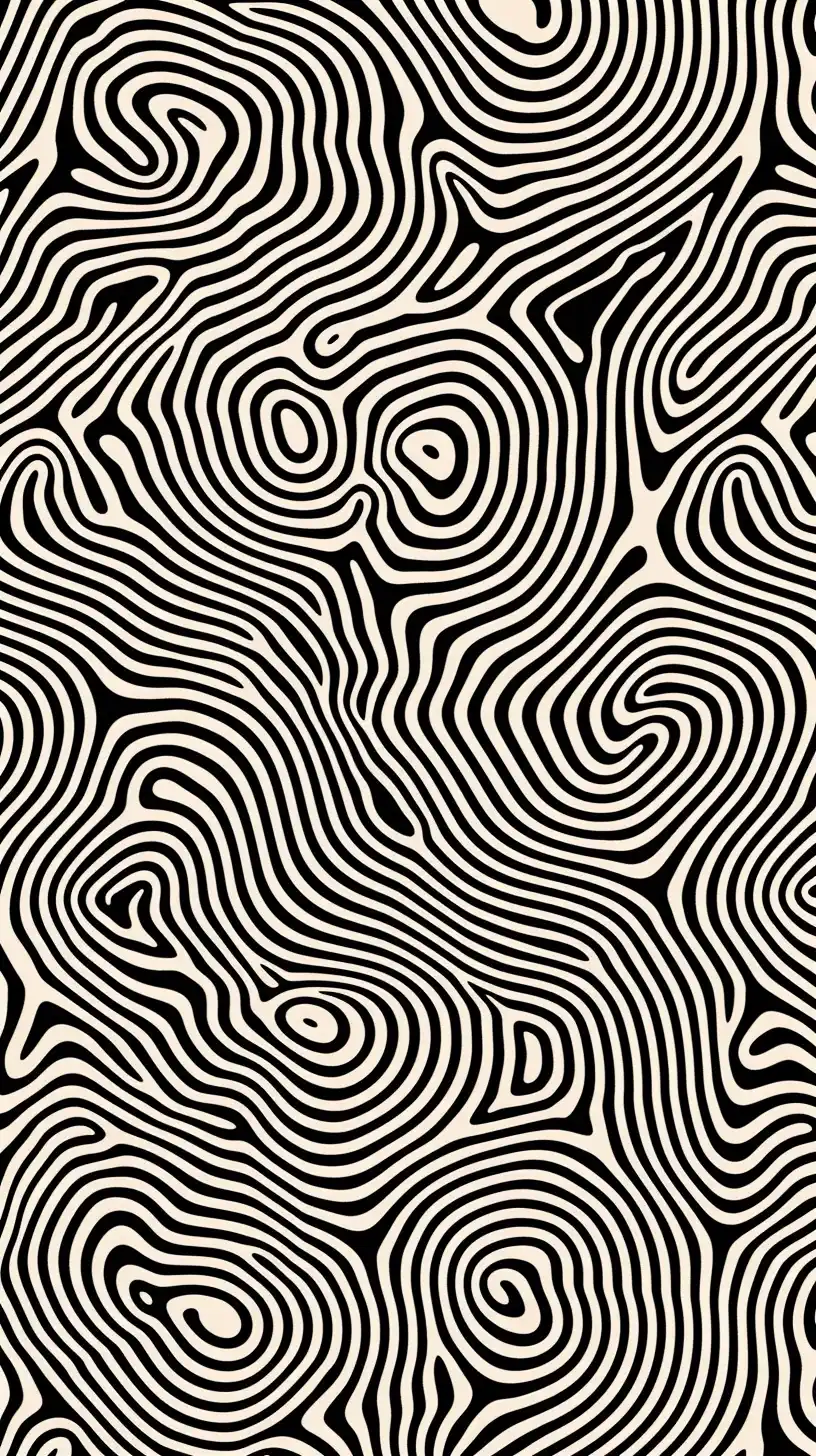 Monochrome Wavy Lines Midjourney提示词
