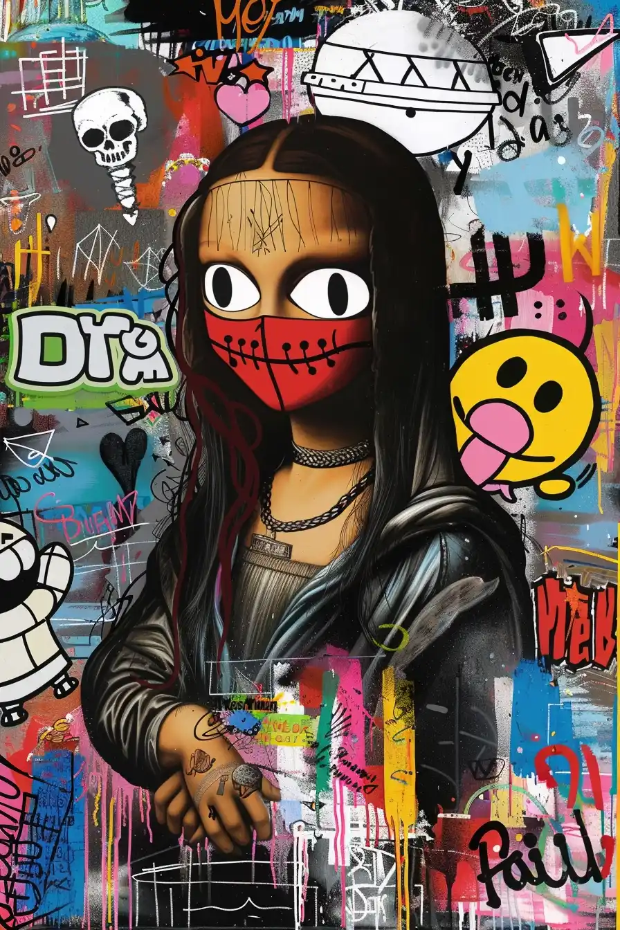 Raw Mona Lisa Portrait Midjourney提示词