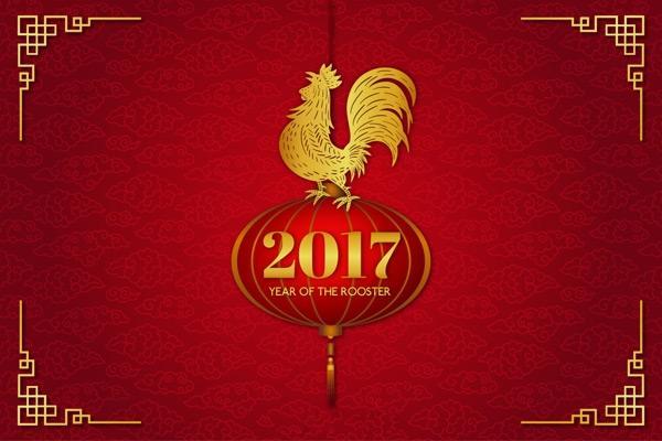 公鸡新年背景