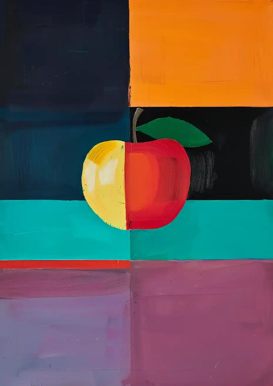 Albers Apple Interior Blocks Midjourney提示词