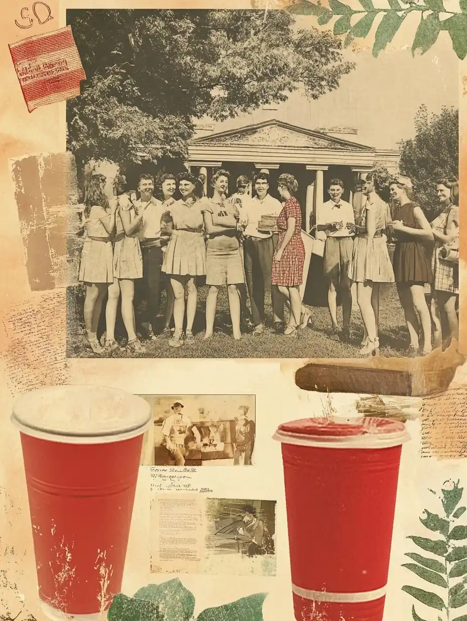 Vintage Greek Life Collage Midjourney提示词