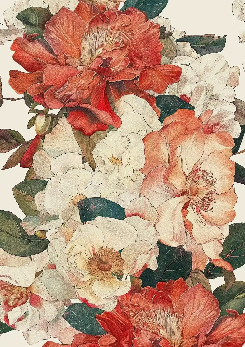Illustrated Floral Art 8K Midjourney提示词
