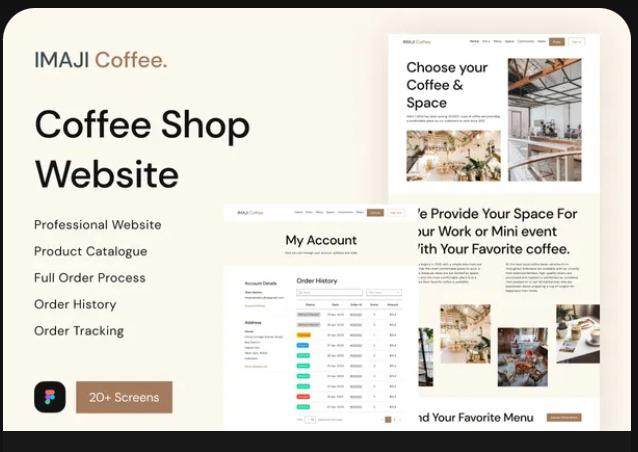 iImaji Coffee Website - Coffee Shop and Online Shop UI Kit
