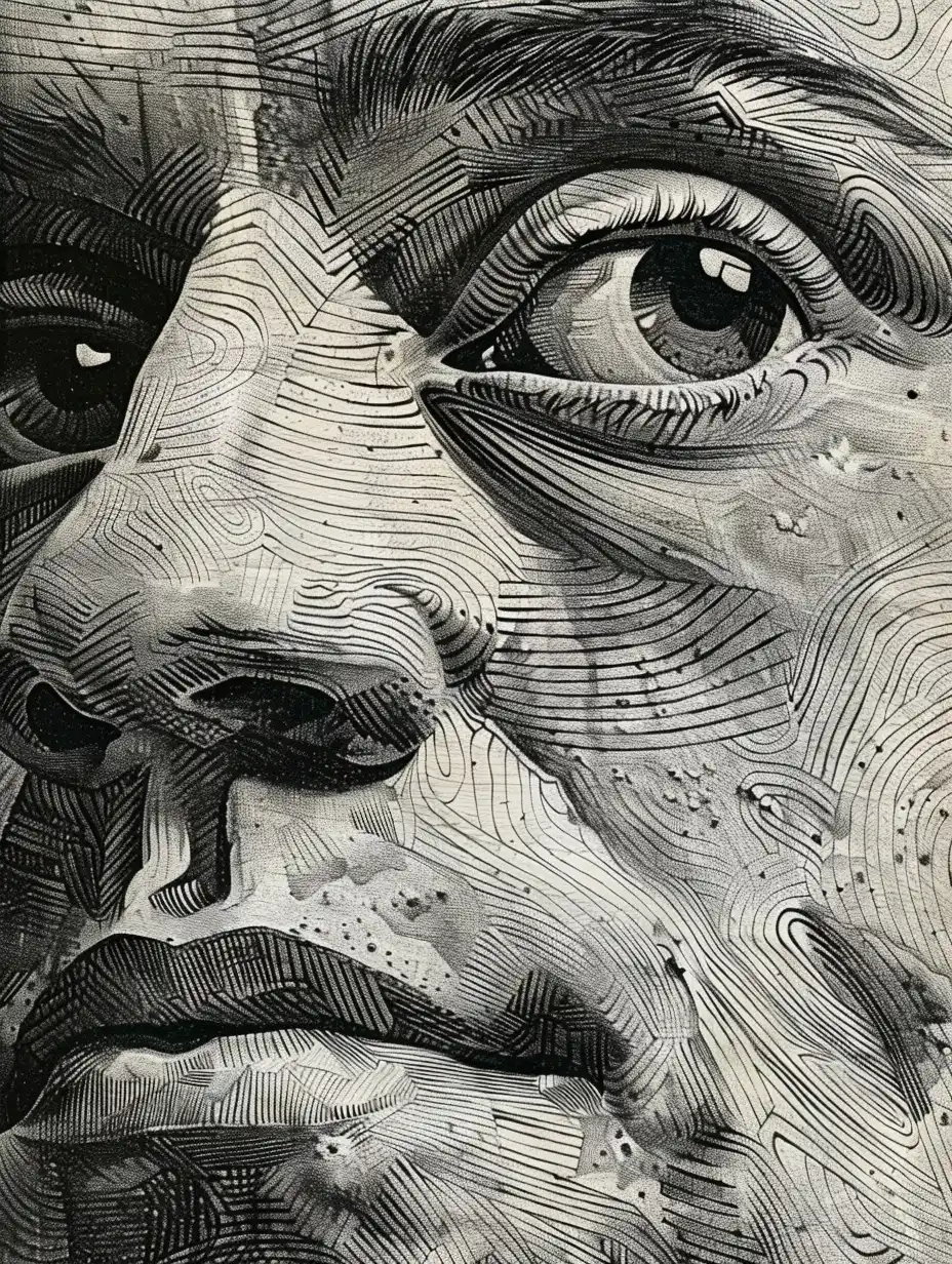 Engraved Portrait Series Midjourney提示词