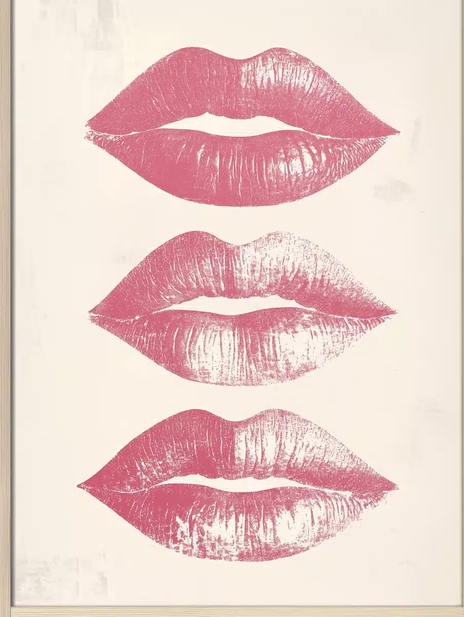 Minimalist Kiss Marks Illustration Midjourney提示词