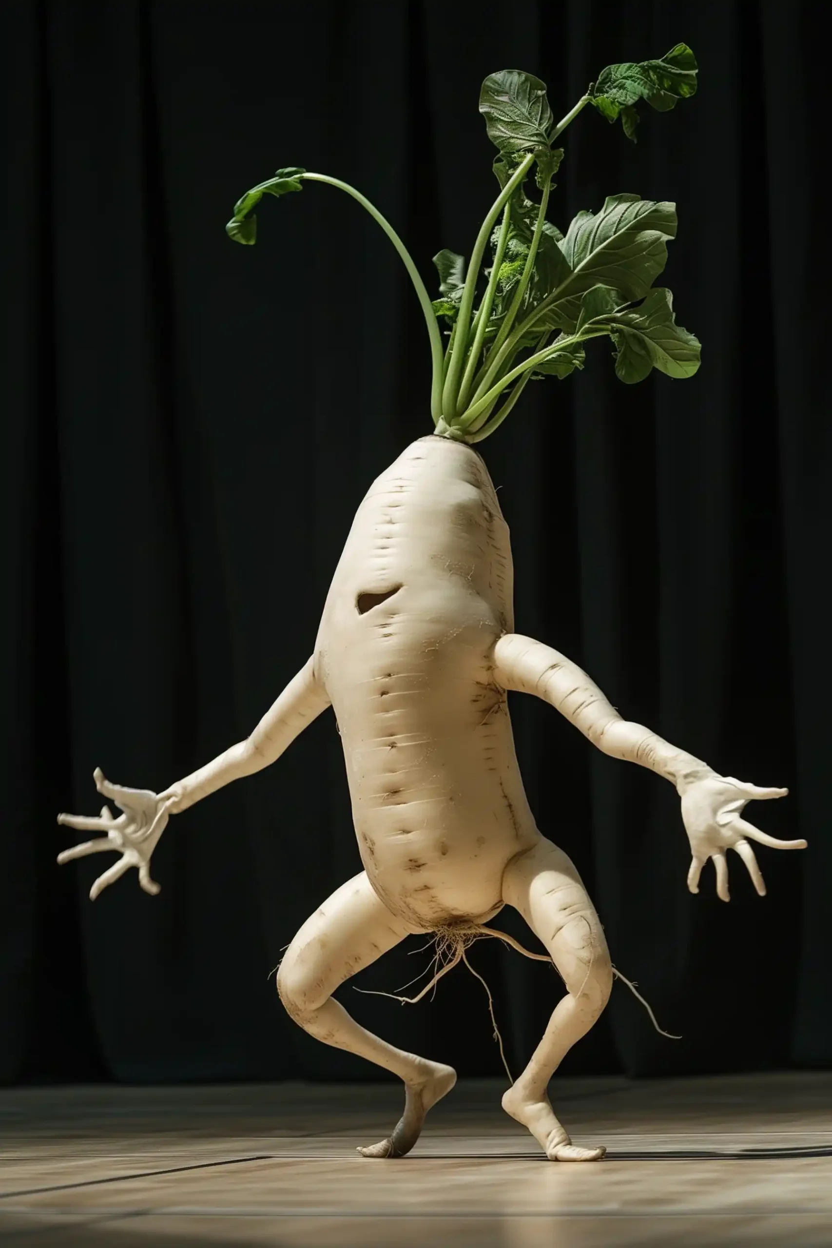 Realistic Daikon Dance Stage Midjourney提示词