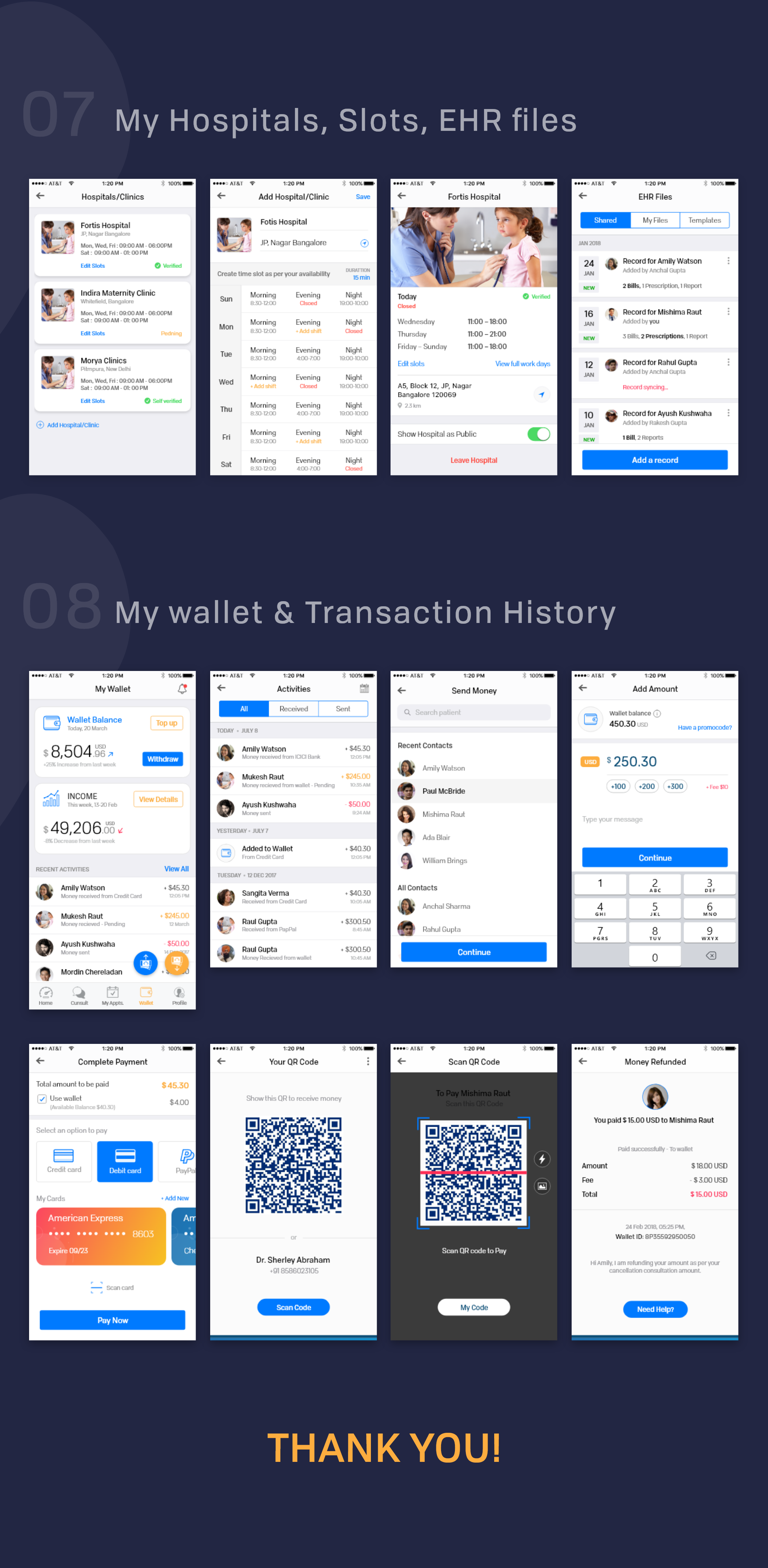 适用于Adobe XD的70+ Screen Healthcare移动iOS UI工具包，Healthcare Doctor App