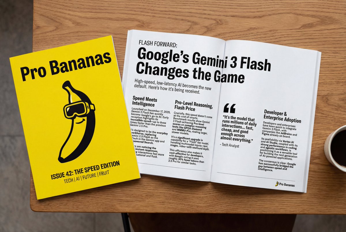 Pro Bananas Magazine: Google Gemini 3 Flash AI Tech Nano Banana提示词