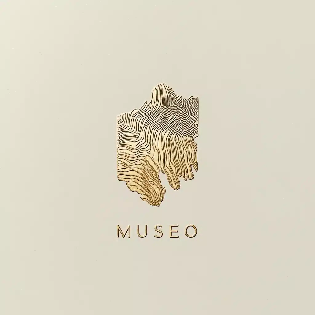 Minimalistic Gilded Map Logo Midjourney提示词