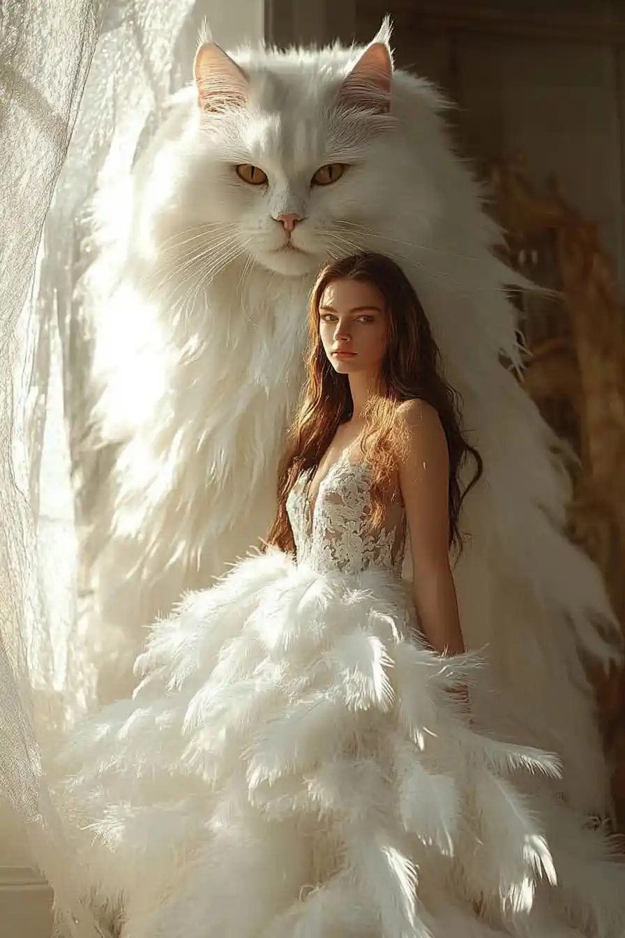 Fantasy Photography with Giant Cat Midjourney提示词