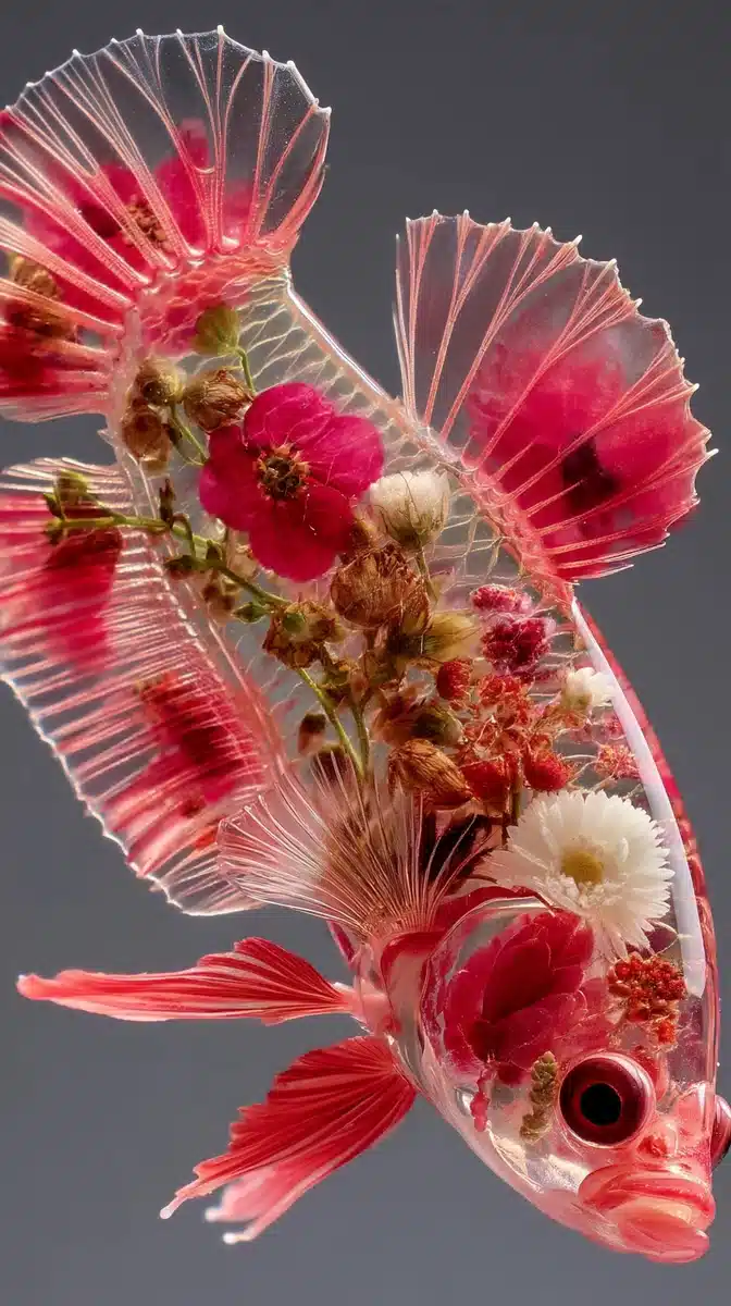 Hyperrealistic Betta Fish Portrait Midjourney提示词