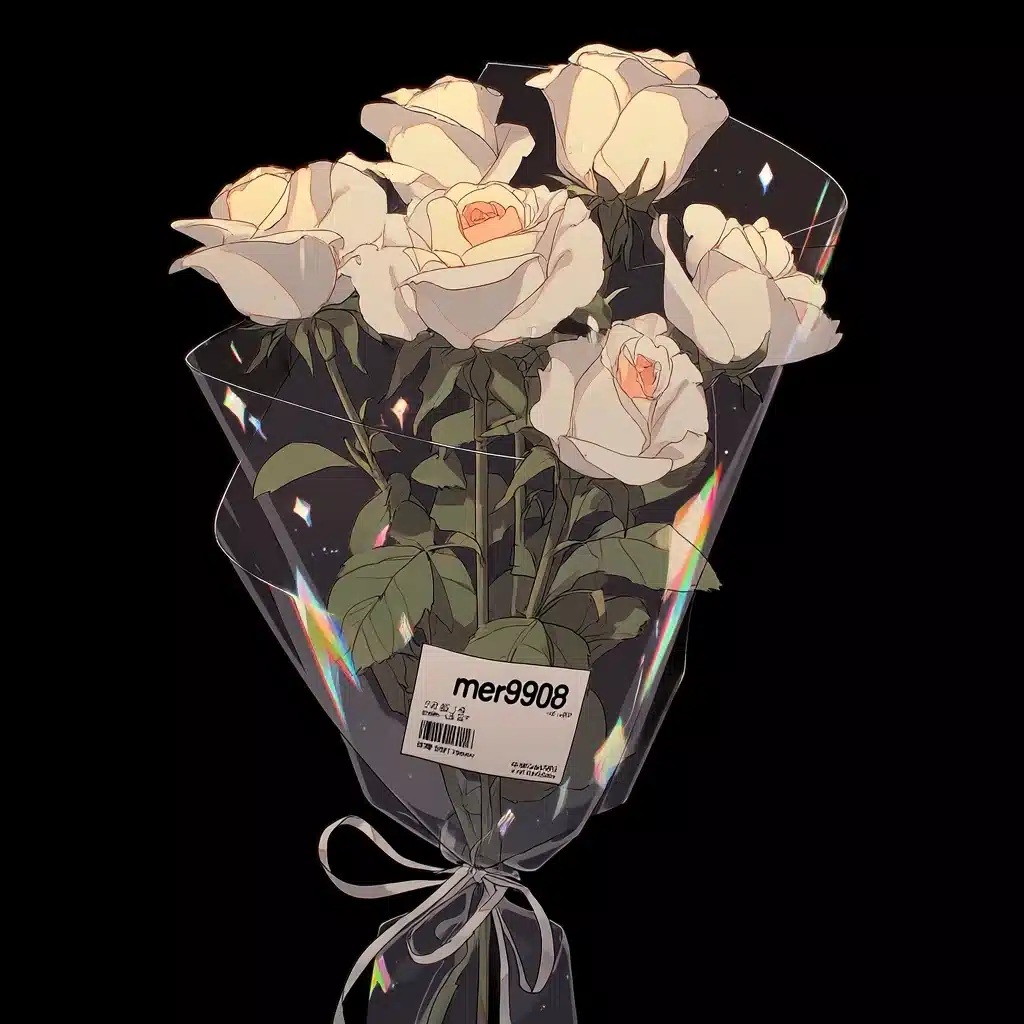 Anime Bouquet of Roses Midjourney提示词