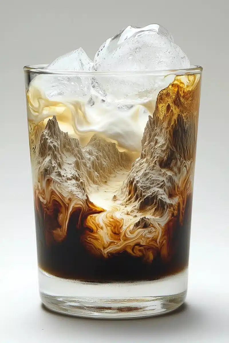 Fluid Landscape in Coffee Midjourney提示词