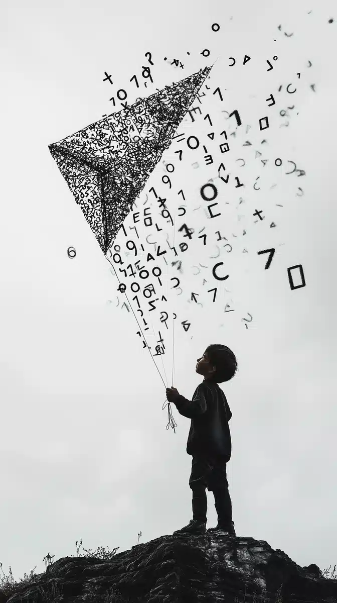Child Flying Numeric Kite Midjourney提示词