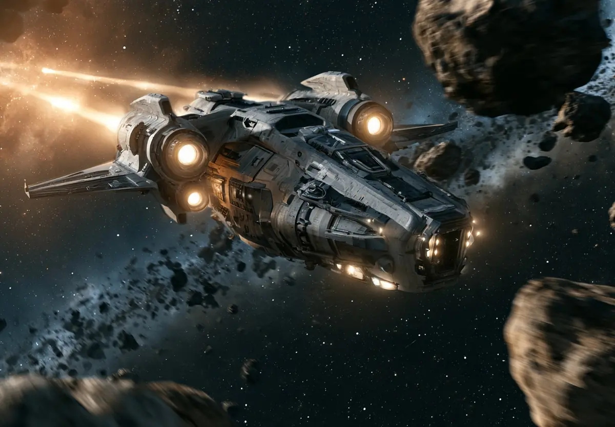 Photorealistic NASA Asteroid Spaceship Midjourney提示词