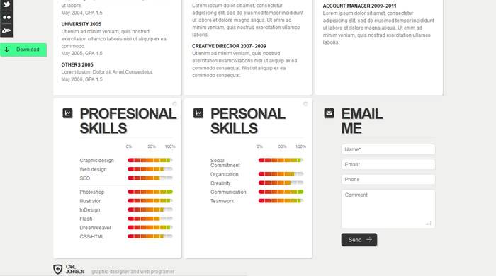 Creative Web HTML简历模板