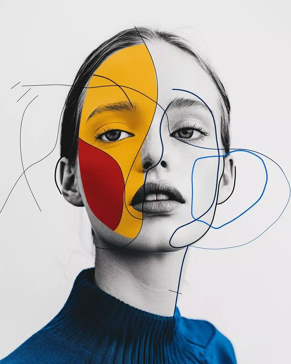 Nordic Model with Line Art Midjourney提示词
