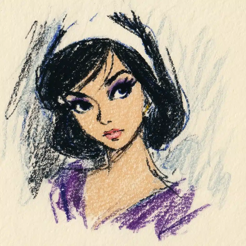 Mod Iranian Woman Illustration Midjourney提示词