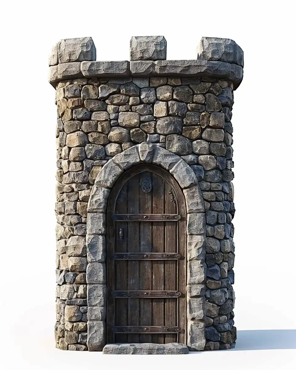 Medieval Stone Tower Door Midjourney提示词