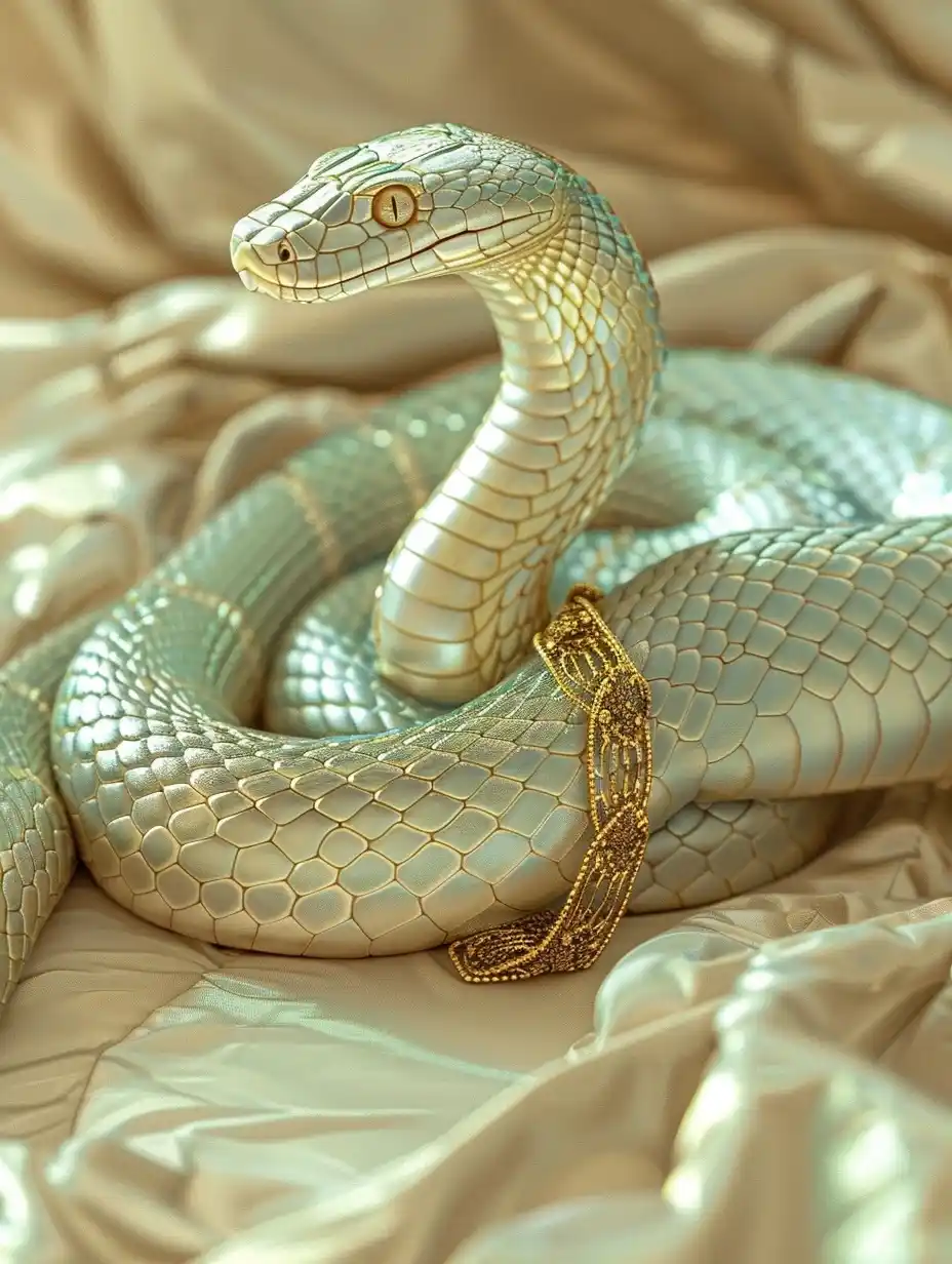 Macro Cobra with Gold Midjourney提示词