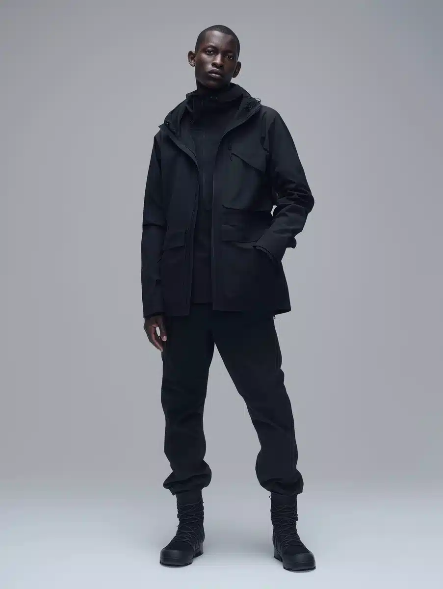 Black Model in Issey Miyake Midjourney提示词