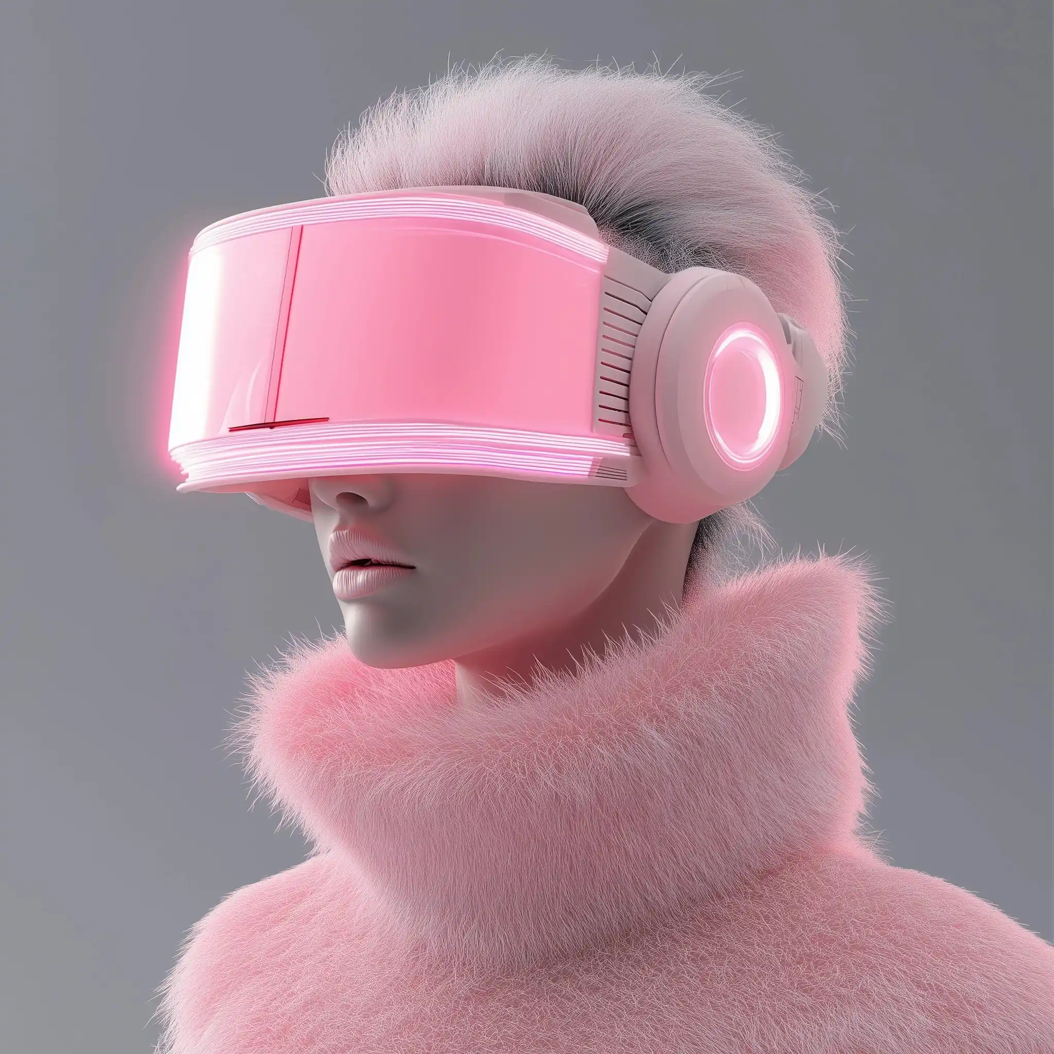3D Cyberpunk Pink Visor Midjourney提示词