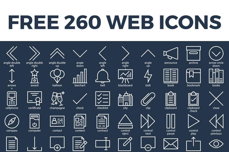 260免费矢量网页图标（260 Free Vector Web Icons） - NicePSD 优质设计素材下载站