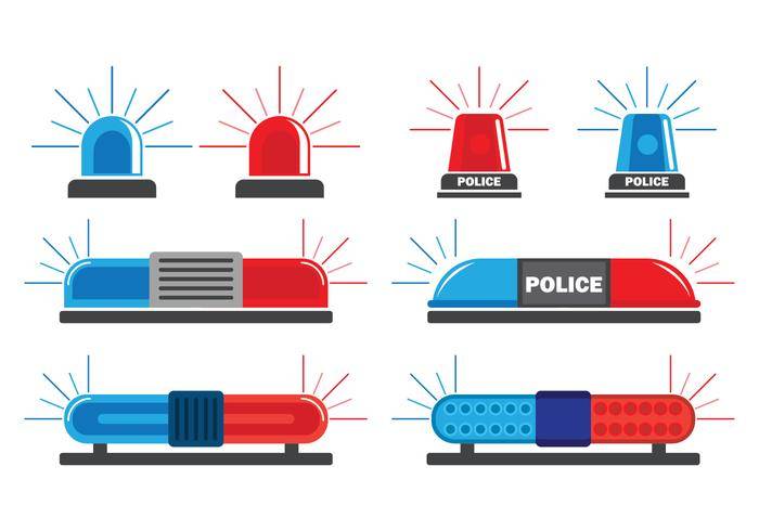 警察灯矢量图标集