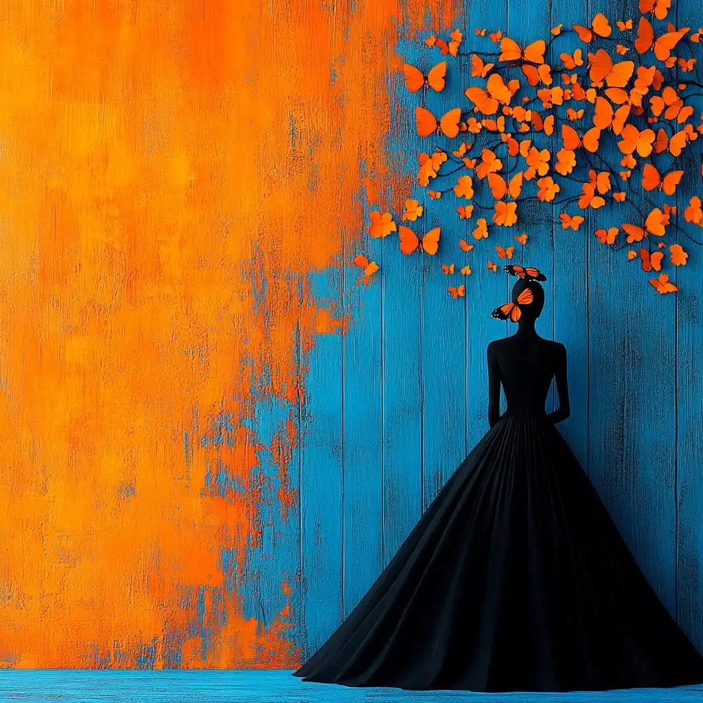 Photo Realism Woman with Butterfly Midjourney提示词