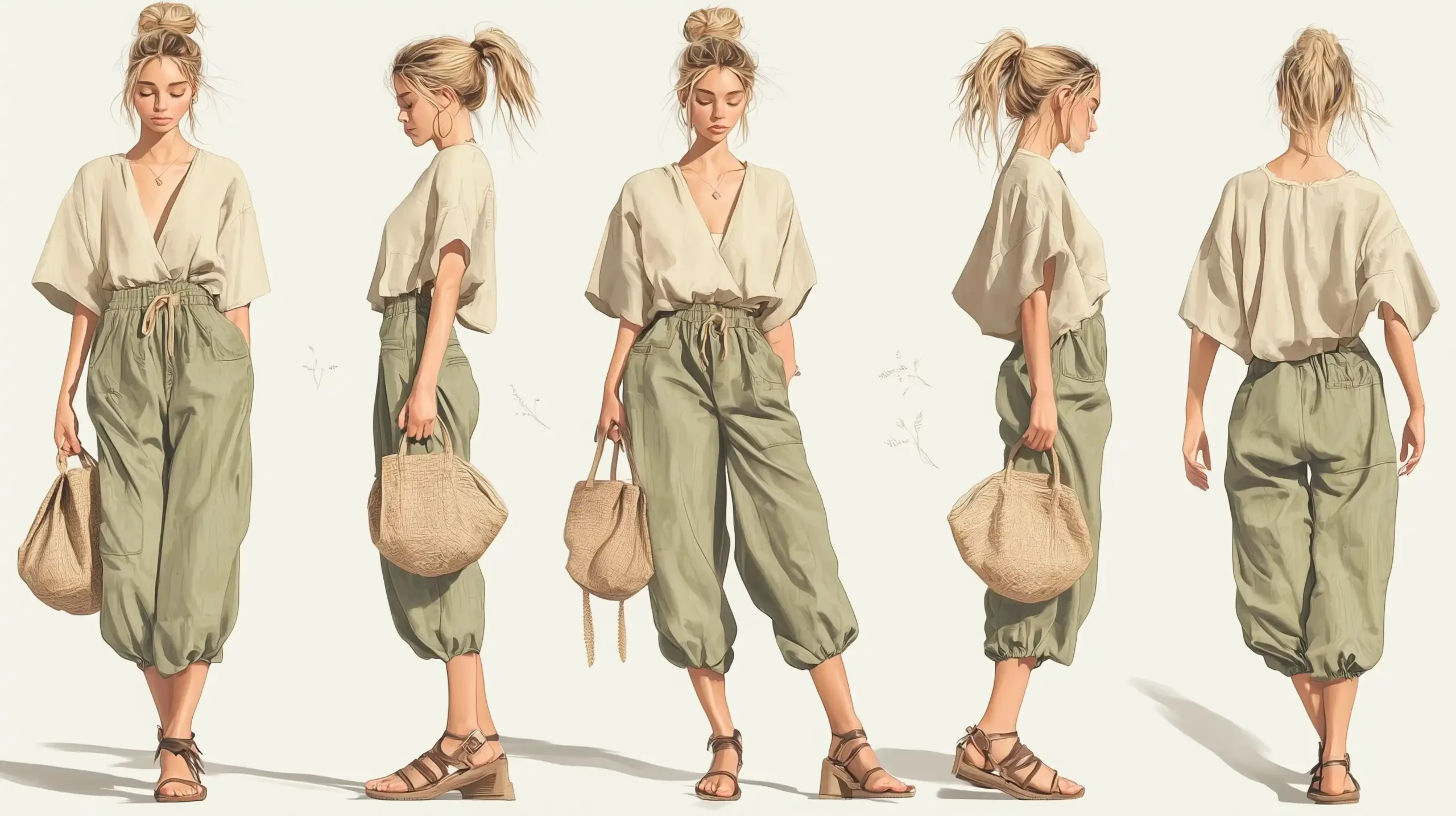 Photorealistic Young Woman Poses Midjourney提示词