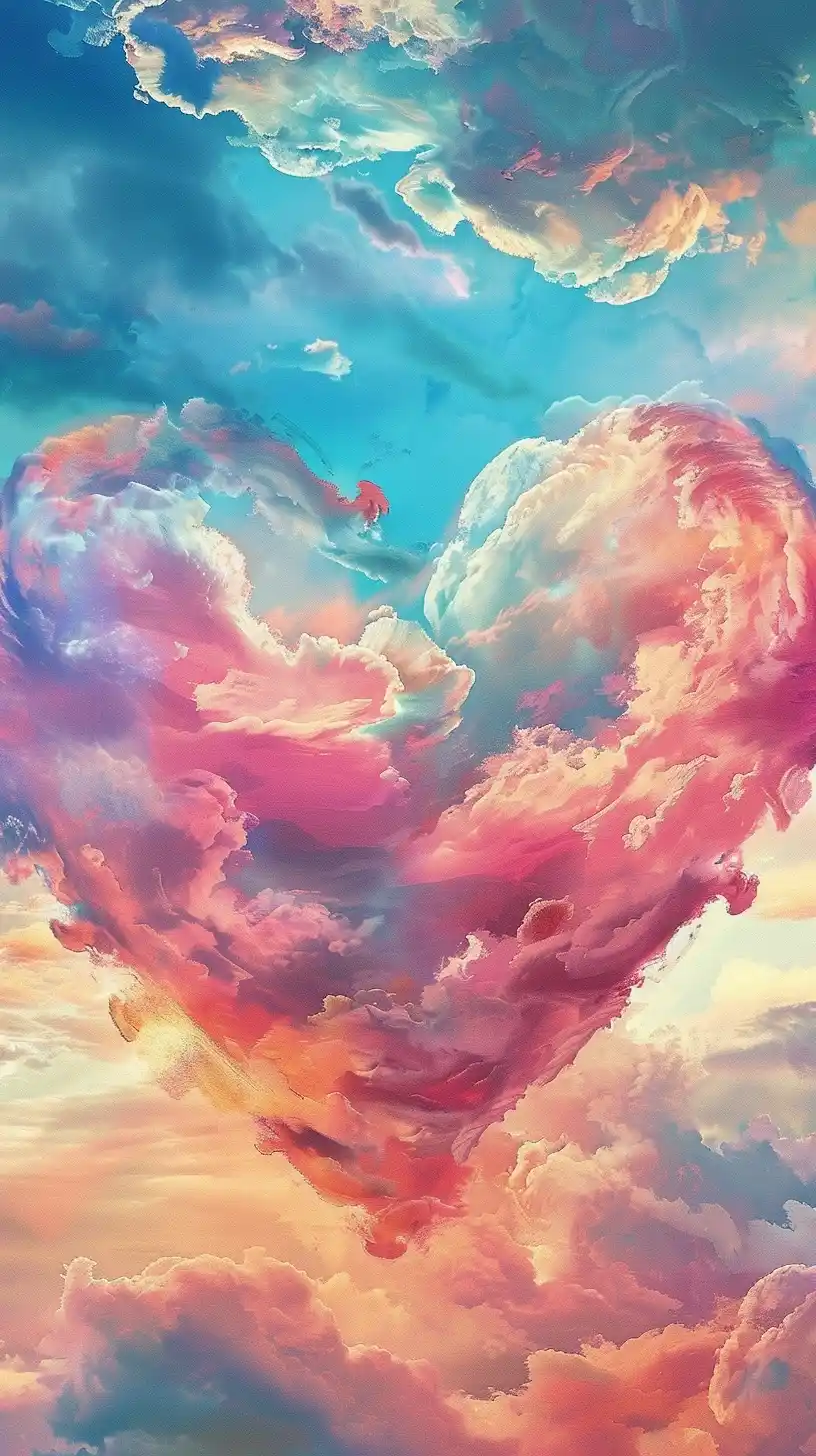 Exaggerated Heart Clouds Midjourney提示词