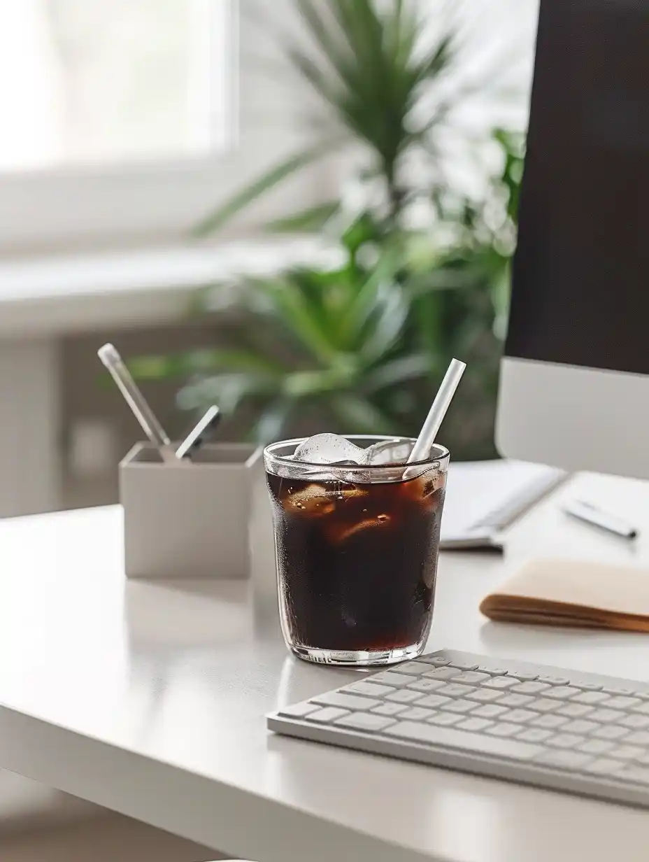 Minimalist Office Setup Midjourney提示词