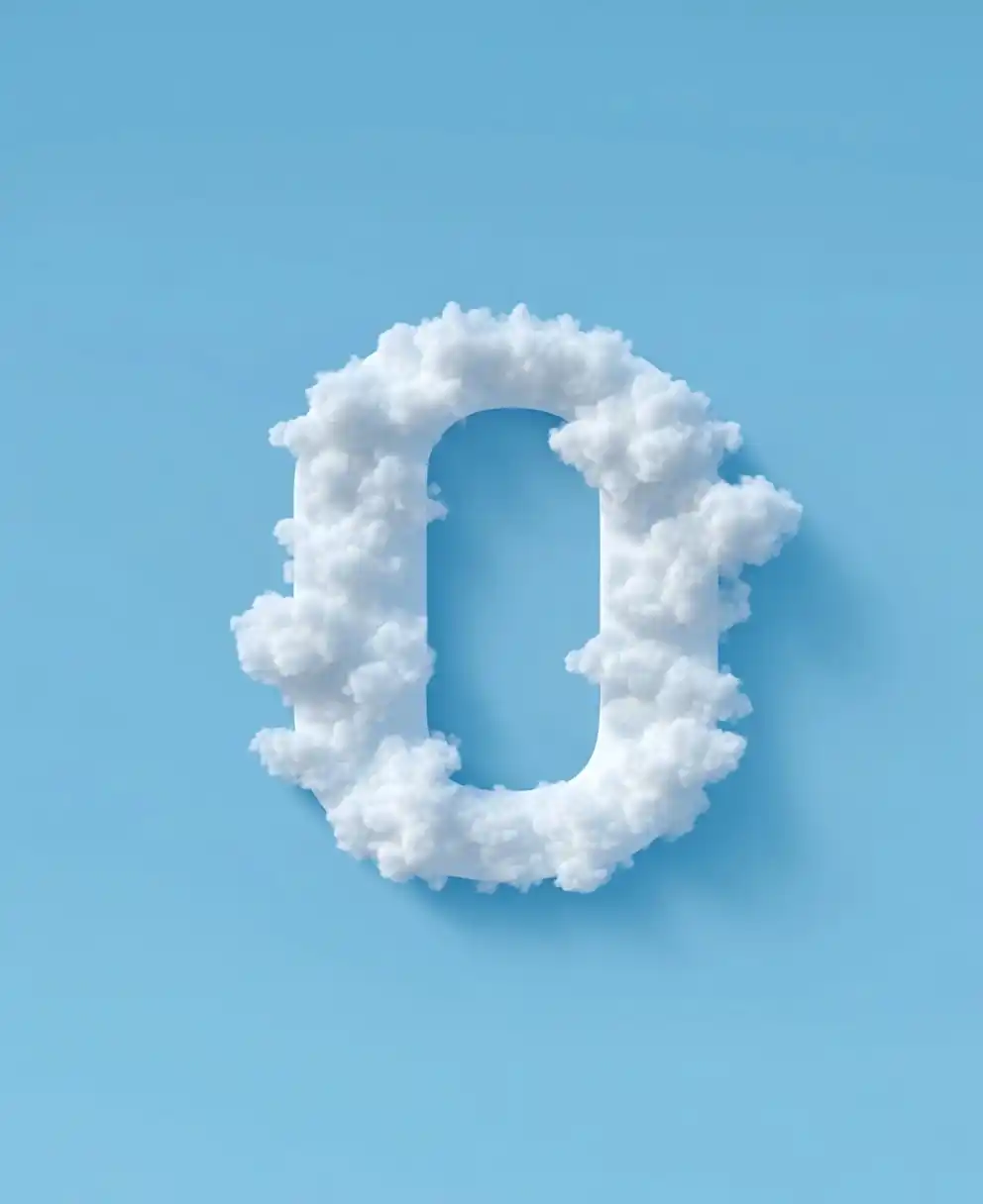 Minimalist Clouds in 0 Shape Midjourney提示词