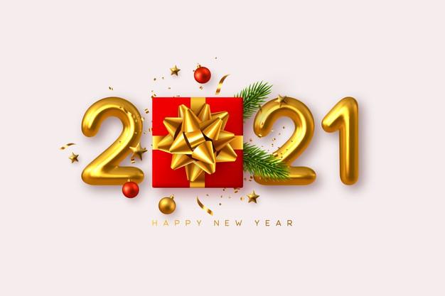 16款2021新年快乐背景黄金礼品五彩纸屑闪亮的闪光黄金数字字体设计矢量素材合集