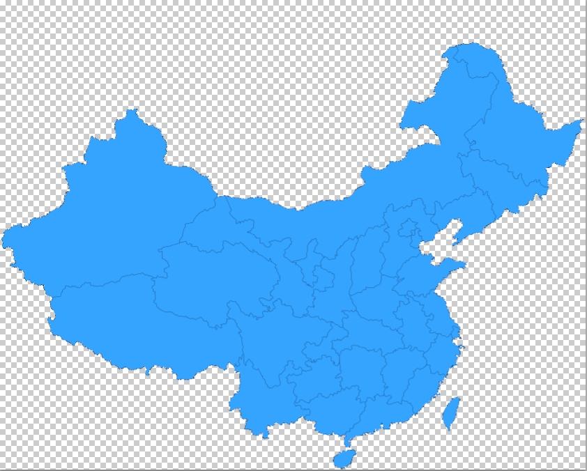 中国地图psd分层按地区分化
