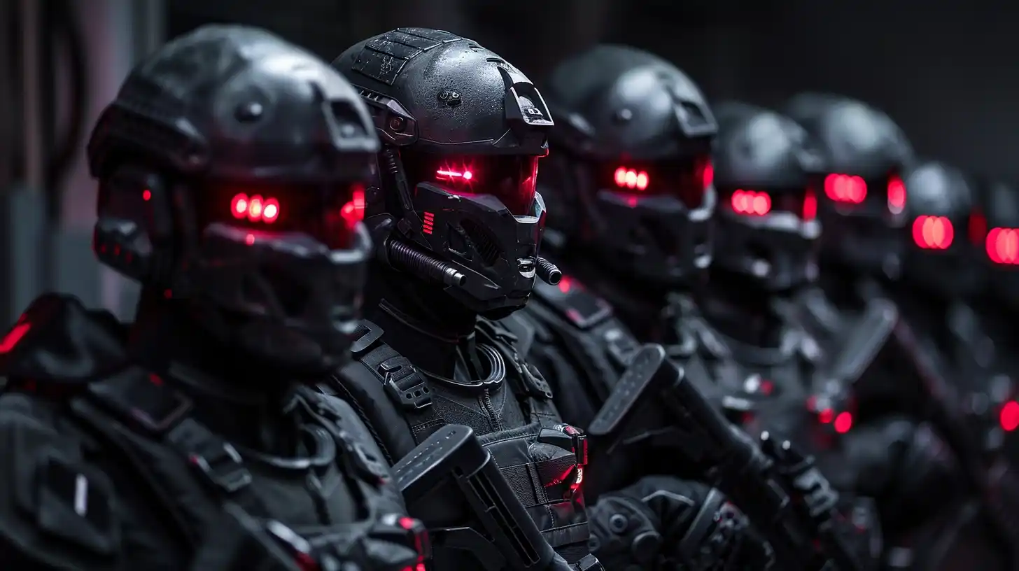Dark Sci-Fi Army High Contrast Midjourney提示词
